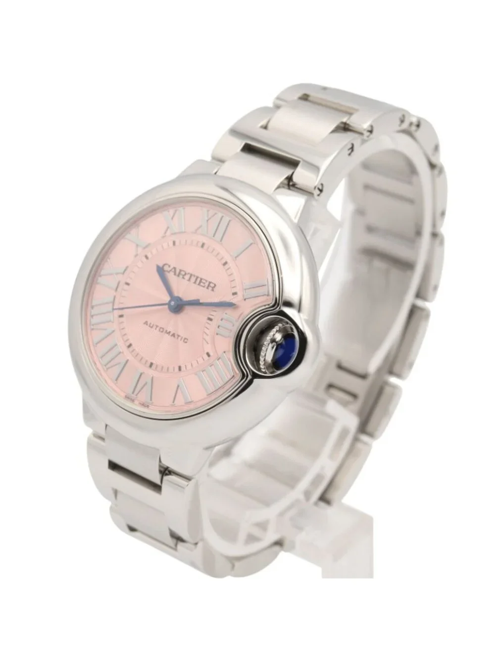 Cartier Watch Baron Blue 33 Pink Stainless Steel